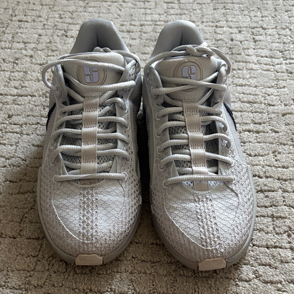 Nike White and Silver Athletic Shoes